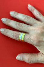 Load image into Gallery viewer, Silver with yellow gold plated minimalist circle rings