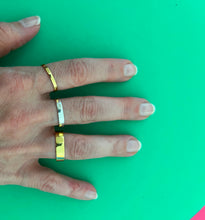 Load image into Gallery viewer, Silver with yellow gold plated minimalist circle rings