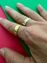 Load image into Gallery viewer, Silver with yellow gold plated minimalist circle rings