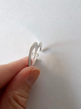 Load image into Gallery viewer, Heart studs asymmetrical silver earrings