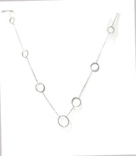 Load image into Gallery viewer, Silver multi-circle asymmetric long necklace