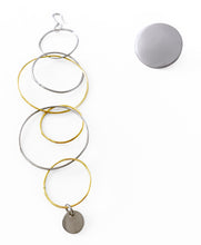 Load image into Gallery viewer, Silver with yellow gold plated multi-circle earrings