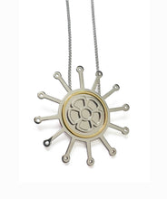 Load image into Gallery viewer, Sunny silver with yellow gold plated statement pendant