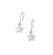 Load image into Gallery viewer, Minimalist white gold star earrings