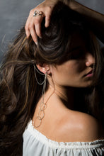 Load image into Gallery viewer, Asymmetrical silver multi circles asymmetrical earrings