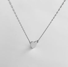 Load image into Gallery viewer, White gold heart minimalist necklace