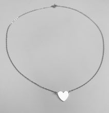 Load image into Gallery viewer, White gold heart minimalist necklace