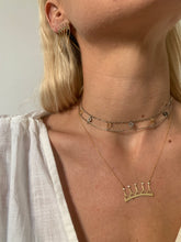 Load image into Gallery viewer, Silver with yellow gold multi-circle double chain choker
