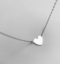 Load image into Gallery viewer, White gold heart minimalist necklace