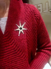 Load image into Gallery viewer, Silver clown star with stone pin brooch