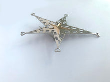 Load image into Gallery viewer, Silver with yellow gold plated double-star brooch