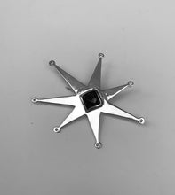 Load image into Gallery viewer, Silver clown star with stone pin brooch