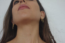 Load image into Gallery viewer, Gold flirty crown earrings