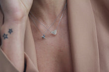 Load image into Gallery viewer, White gold heart minimalist necklace