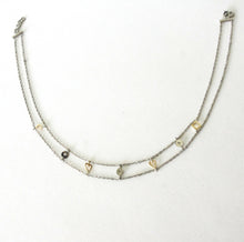 Load image into Gallery viewer, Silver &amp; yellow gold plated double necklace
