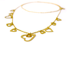 Load image into Gallery viewer, Multi-heart chain belt gold plated necklace
