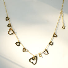 Load image into Gallery viewer, Multi-heart chain belt gold plated necklace
