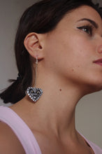Load image into Gallery viewer, Opposites Attract silver with enamel asymmetrical earrings