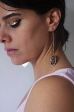 Load image into Gallery viewer, Opposites Attract silver with enamel asymmetrical earrings