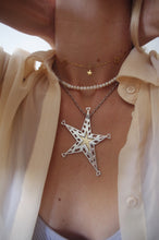 Load image into Gallery viewer, Silver with yellow gold plated double star statement pendant