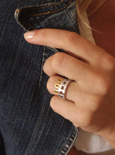 Load image into Gallery viewer, Silver with yellow gold plated unisex ring