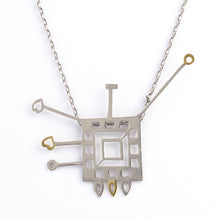 Load image into Gallery viewer, Acrobatic silver with yellow gold plated statement pendant