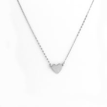 Load image into Gallery viewer, White gold heart minimalist necklace