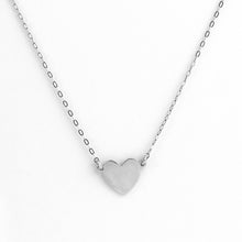 Load image into Gallery viewer, White gold heart minimalist necklace