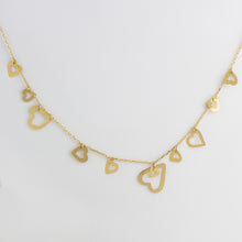Load image into Gallery viewer, Multi-heart chain belt gold plated necklace