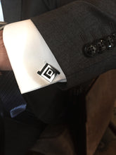 Load image into Gallery viewer, Silver geometric asymmetric cufflinks