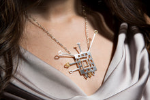 Load image into Gallery viewer, Acrobatic silver with yellow gold plated statement pendant