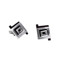 Load image into Gallery viewer, Artistic men squared silver cufflinks
