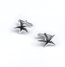 Load image into Gallery viewer, Star silver with black enamel cufflinks