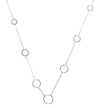 Load image into Gallery viewer, Silver long asymmetrical multi-circles necklace
