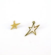 Load image into Gallery viewer, Wonder gold stars &amp; diamond earrings
