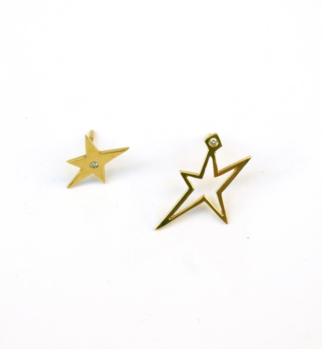 Wonder gold stars & diamond earrings