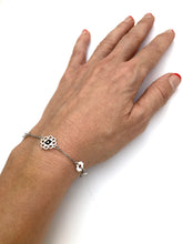 Load image into Gallery viewer, Silver with black enamel bracelet
