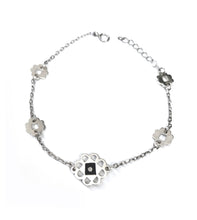 Load image into Gallery viewer, Silver with black enamel bracelet
