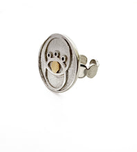 Load image into Gallery viewer, Silver with yellow gold plated eye circle ring
