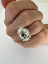 Load image into Gallery viewer, Silver with yellow gold plated eye circle ring
