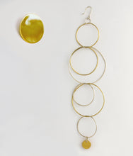 Load image into Gallery viewer, Asymmetric boho style silver &amp; gold plated earrings
