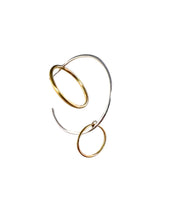 Load image into Gallery viewer, Silver and yellow gold plated asymmetrical hoop earrings
