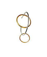 Load image into Gallery viewer, Silver with yellow gold plated minimalist multi-circle earrings
