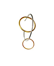 Load image into Gallery viewer, Silver and yellow gold plated asymmetrical hoop earrings
