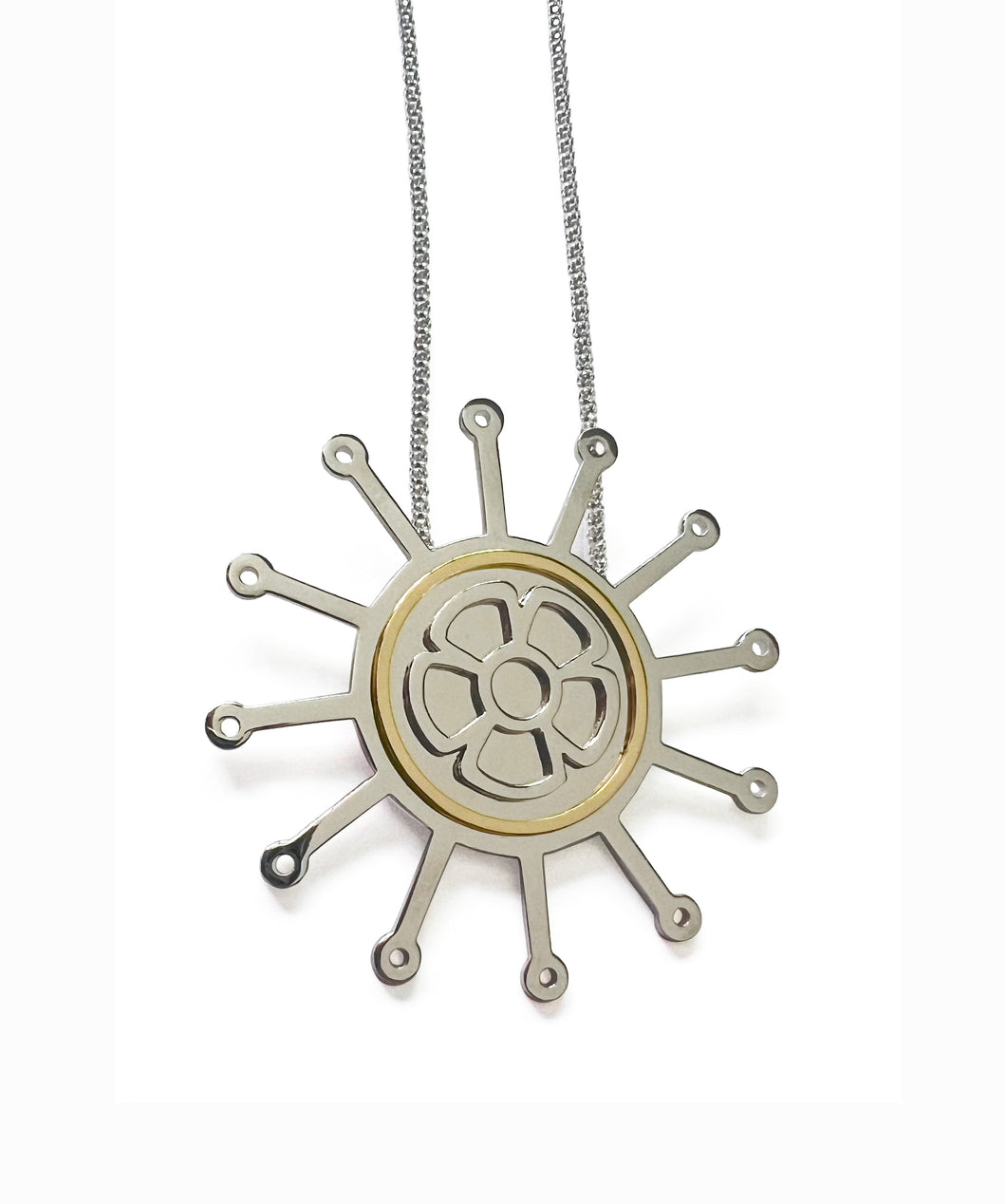 Sunny silver  and gold plated pendant