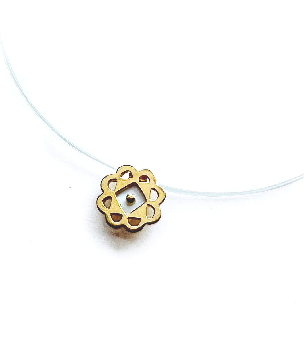 Yellow gold plated silver pendant