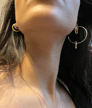 Load image into Gallery viewer, Silver with yellow gold plated minimalist multi-circle earrings
