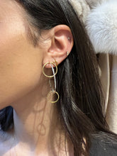 Load image into Gallery viewer, Silver with yellow gold plated minimalist multi-circle earrings
