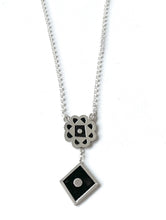 Load image into Gallery viewer, Silver with black enamel necklace.
