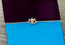 Load image into Gallery viewer, Silver with yellow gold plated inner circle eye bracelet
